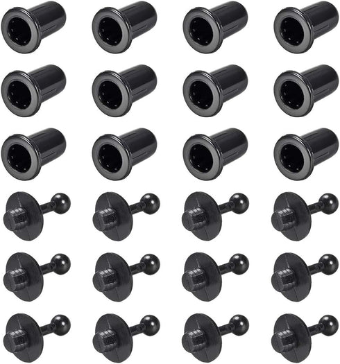 uxcell Speaker Small Peg Kit Guides, 25.5mm Black Diameter, 6mm, 12 Pairs
