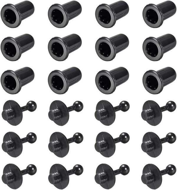 uxcell Speaker Small Peg Kit Guides, 25.5mm Black Diameter, 6mm, 12 Pairs