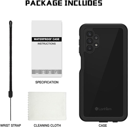 Lanhiem IP68 Waterproof Dustproof Case for Samsung Galaxy A32 5G, Built-in Screen Protector, Heavy Duty Protective