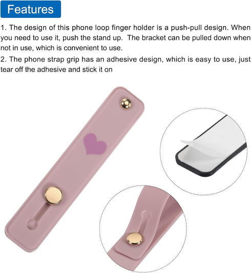 MECCANIXITY 2 Pcs Phone Loop Finger Holder Silicone Phone Strap Grip Holder Cell Phone Grip Stand for Most Smartphones