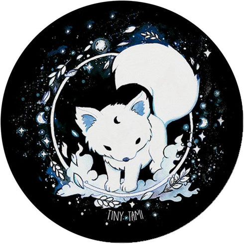 PopSockets PopGrip: Swappable Grip for Phones & Tablets, White Wolf with Moon and Stars - Gothic Fox with Galaxy