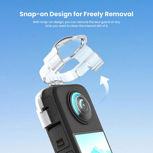 LICHIFIT Transparent PC Lens Cap for Insta360 X3 Panoramic Camera Lens Protective Frame Cover Accessories Guard
