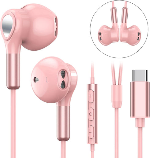 USB C Headphones for Samsung Galaxy S23 Ultra S22 S21 FE S20 A54 A53 USB C Earphones with Microphone in-Ear Headphones Wired Earbuds USB Type C Earphones for iPhone 15 Pro Max iPad Plus Pixel 8 7 6a 5