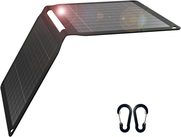 Foldable Solar Charger with 10W Solar Panels (5V 2A Max), USB-A Port for Cell Phone, iPad, Power Bank, IP67 Waterproof