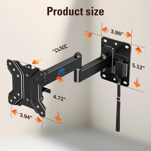 Mounting Dream Lockable RV TV Mount for 10-26 Inch Flat Screen, Quick Release Lock, VESA 100x100mm, 33 lbs