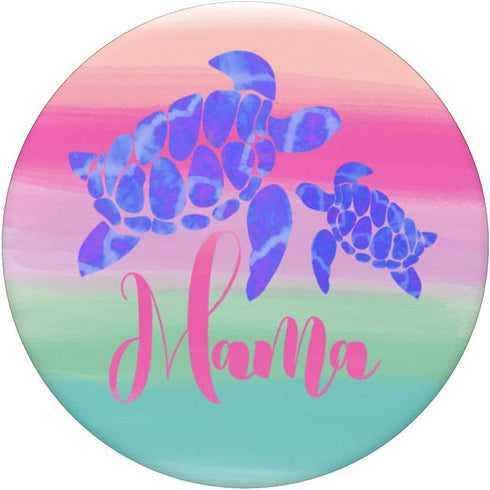 Mama Sea Turtle Mother's Day Gift - Watercolor Sea Animals PopSockets Swappable PopGrip