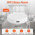 WiFi Siren Alarm, Smart Home Wireless Burglar Alarm, 100dB Sounder, Tuya App Control, Compatible with Alexa