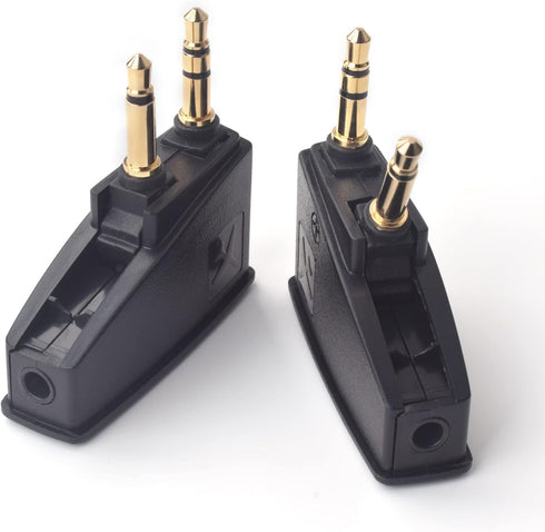 Saipomor 2 PACKS QC35 II Airplane Adapter - Audio Stereo Jack for Bose QuietComfort Headphones
