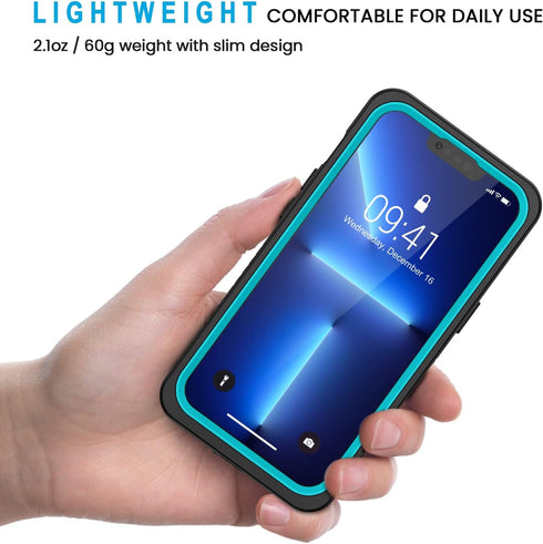 Lanhiem for iPhone 13 Pro Max Case, IP68 Waterproof Dustproof Shockproof Cases with Screen Protector, Full Body Protective Front and Back Cover for iPhone 13 Pro Max - 6.7 inch (Blue)