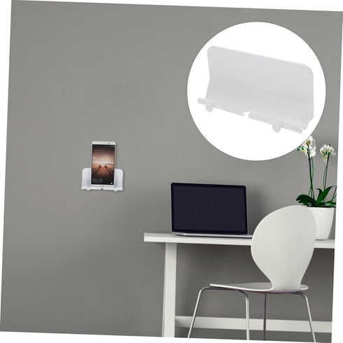 ULDIGI Wall Mount Charging Station Hooks for Bedroom White Wall Shelf Organizer Bedside Phone Holder and TV Remote