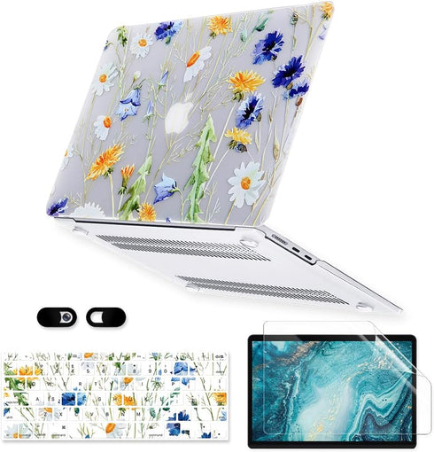 Case for MacBook Air 13 inch A1466 A1369 2010-2017 Release, 5 in 1 Matte Clear Hard Shell & Keyboard Cover & Screen