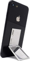 Flip Stand Adjustable Phone Stand & Grip with Compact Mirror, Compatible with Magnet Car Mount, Silver
