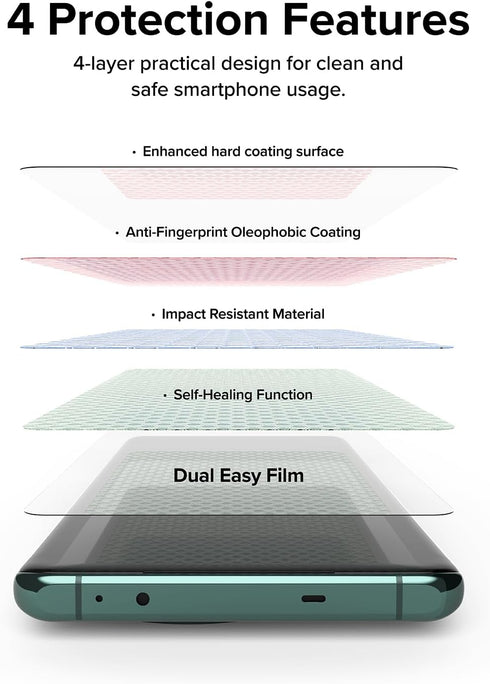 Ringke Dual Easy Film for OnePlus 12 Screen Protector, Full Coverage with Installation Tool - 2 Pack