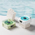 Retro-Style Wireless Waves Vinyl Bluetooth Speaker - Aqua Vinyl Player with Ambience Light and Clock for Bedroom