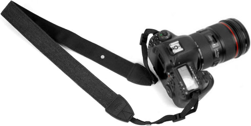 WANBY Black Canvas Camera Strap with Quick Release Buckles for Neck Shoulder Use, Compatible with DSLR SLR