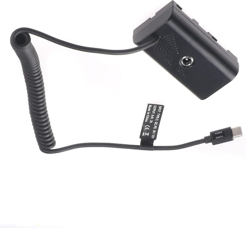 Fotga Power Adapter Cable USB Type-C USB-C to NP-F550 NP-F970 Dummy Battery NP-F Replacement NP-F960 NP-F750 NP-770 NP-F570 to Power Camera Field Monitor LED Light DSLR Camera