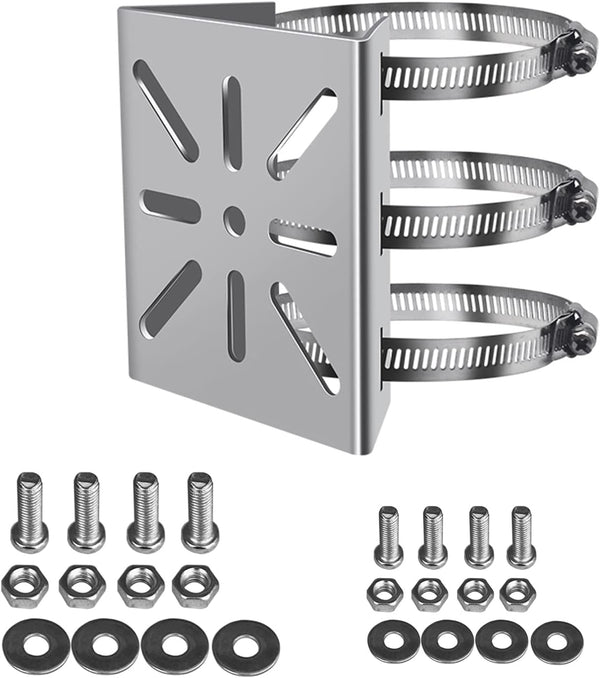 WiTi Universal Vertical Pole Mount for Security Camera, Stainless Steel Mounting Corner Bracket with 3 Loops, Suitable