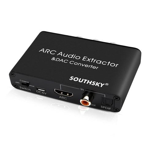 SOUTHSKY 192KHz DAC Converter,HDMI ARC Audio Extractor to SPDIF Coaxial 3.5mm L/R