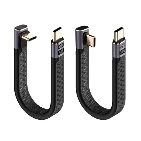 Short USB C Cable (5 inch), 240W USB to USB C Cable 90 Degree, 40Gbps Data Transfer for iPhone 15, MacBook, iPad Pro