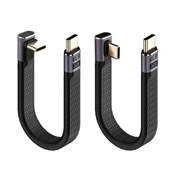 Short USB C Cable (5 inch), 240W USB to USB C Cable 90 Degree, 40Gbps Data Transfer for iPhone 15, MacBook, iPad Pro