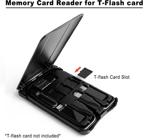 Data Cable Box with Wireless Charger, Multi-Type Charging Cable Converter, Wireless Charger Adapter, Phone Holder