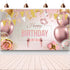 Large Rose Gold Balloons Birthday Decorations Banner Backdrop Theme Poster for Women Girls Party Supplies Decor