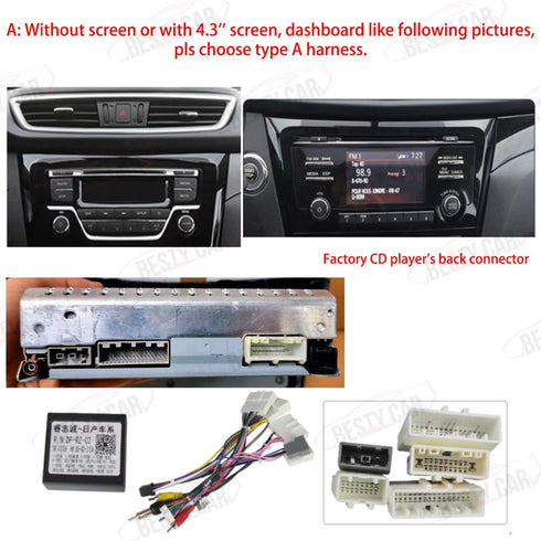 Bestycar 16pin Car Stereo Radio Power Retrofit Wiring Harness Cable Adapter fits for Nissan X-Trail Teana Altima Sylphy