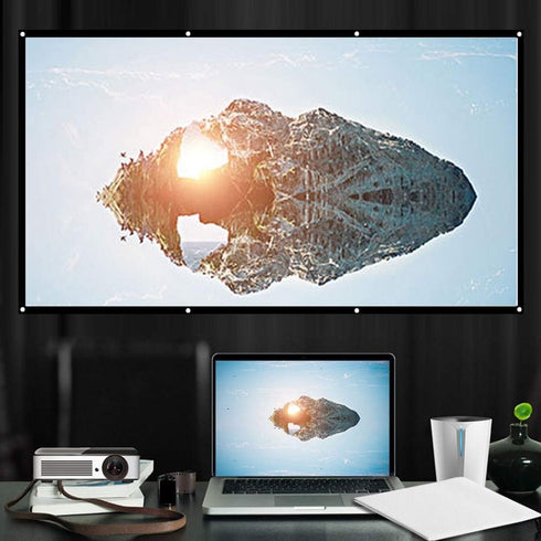 VBESTLIFE 84 Inch 16:9 Portable Projector Screen, HD Foldable Projection Screen White Thicken Outdoor Screen Movie