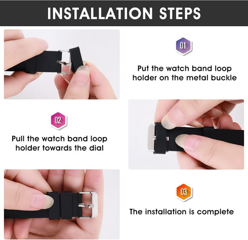 Silicone Watch Band Loops Watch Strap Keeper Replacement Fastener Rings for Universal Watch
