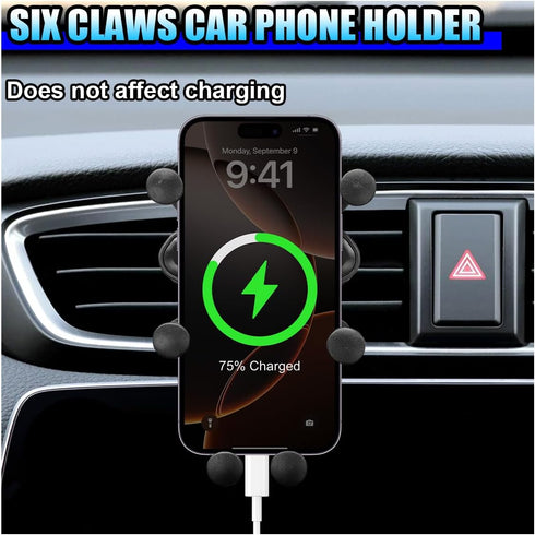 GAOLAOSY Car Air Vent Phone Holder, Anti-Shake & Anti-Slip Navigation Phone Holder with Hawk's Beak Clip, Adjustable