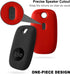 Geiomoo Silicone Case for Tile Pro 2022 Tracker - Soft Flexible Scratch Resistant Cover with Carabiner (2 Pack Red +