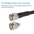 PL259 Male Crimp Coax Connector, SO239 UHF for LMR400/KMR400/RG8/RG8U/RG213/9913/7D-FB Coax Cable (Pack of 5)