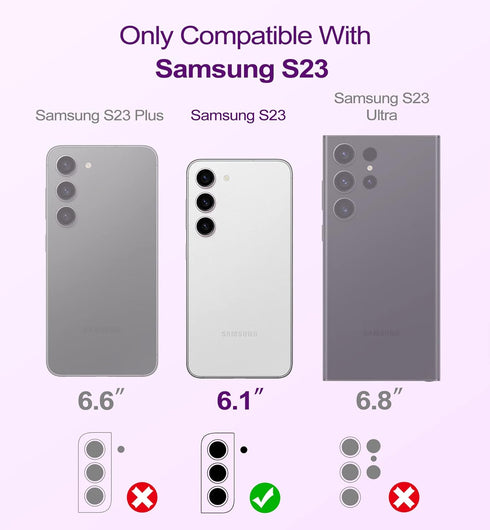 WeLoveCase Galaxy S23 5G Heavy Duty Protection, Hybrid Shockproof TPU Bumper, Full Body Cover - 6.1 Inch, Purple