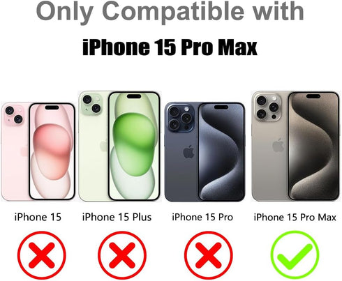 SAKUULO Magnetic iPhone 15 Pro Max Case, Clear Gray Leopard Print, Compatible with MagSafe