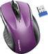 TECKNET Wireless Mouse for Laptop, Silent Click, 2.4G USB Optical Mouse with 6 Adjustable 4000 DPI - Purple
