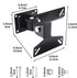 TV Monitor Wall Mount Bracket with Swivel Articulating for Most 14-24 Inch LED LCD Flat Screens TVs, Max VESA 75x75mm to 100x100mm up to 35 lbs/15kg, Black Wall Mount TV Bracket