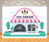 CORFOTO 10x8ft Summer Fabric Ice Cream Shop Backdrop Pink White Striped Awning Brick Building Scene Photography