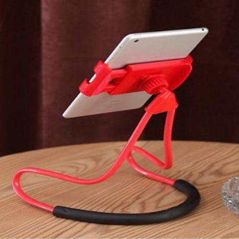 Flexible Long Arms Stand Clip Holder - Universal Mobile Phone Stand for Neck, Tablet PC Desktop (White)