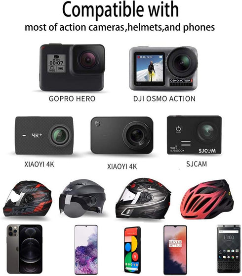 Helmet Chin Mount for Mobile Phone and GoPro, Motorcycle Strap Holder for iPhone and Action Cameras
