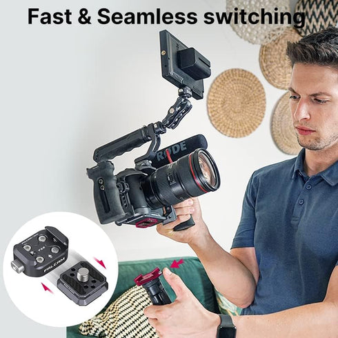 FALCAM F22 Basic Quick Release Plate Kit, Camera Mounting Adapter for 1/4" Thread to F22 QR System, 22mm Aluminum