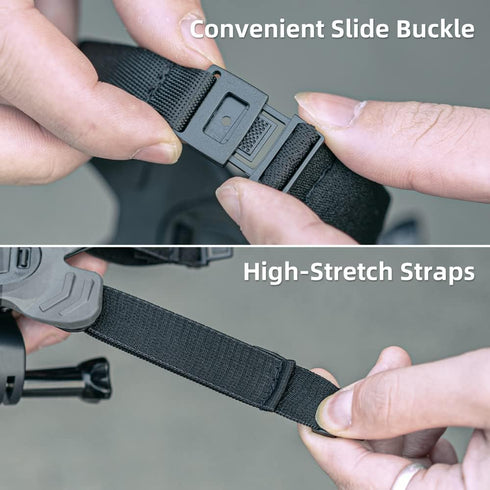 SUREWO Motorcycle Helmet Chin Strap Mount for GoPro Hero 12 11, 10, 9, 8, 7, 6, 5, DJI Osmo Action 3, AKASO