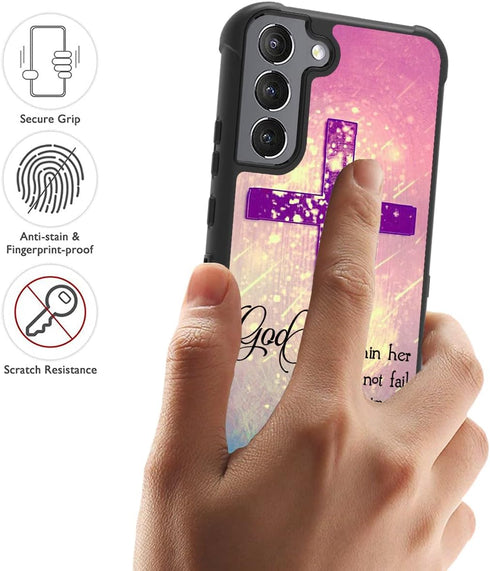for Galaxy S22 Case, Heavy Duty 3 in 1 Hybrid Hard PC + Soft Silicone Shockproof Protective Case, 6.2 inch