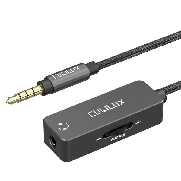 Cubilux 3.5mm TRRS Volume Attenuator Cable, 1/8-inch Headphone Extension Cord with In-Line Volume Control