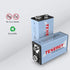Tenergy 9V 250mAh 4 Pack 2 9V Battery Rechargeable NiMH Square Battery with Bay Battery Charger for Smoke