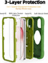 KCJ iPhone 15 Case (6.1") - Avocado, Soft Silicone + Hard PC, Full Body Protection, Includes 2 Screen Protectors & Ring