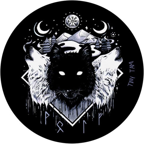 PopSockets Swappable PopGrip, Wolves pack Fenris, Skoll and Hati Viking runes Valhalla