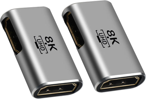 Togconn 8K HDMI Coupler 2 Pack, Flat HDMI 2.1 Female to Female Connector