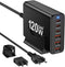 European USB C Charger Station, Fast Charging Hub with 6 Multi Ports, 120W GaN PD QC Block for Apple, Samsung