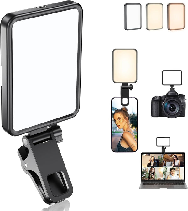 Datarm Rechargeable Soft Selfie Light for Phone, Camera, Laptop, 4-14H Battery Portable LED