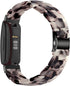 Wongeto Compatible with Fitbit Inspire 2 & Inspire/Inspire HR Bands for Women, Resin Wristband Strap (Flower Grey)